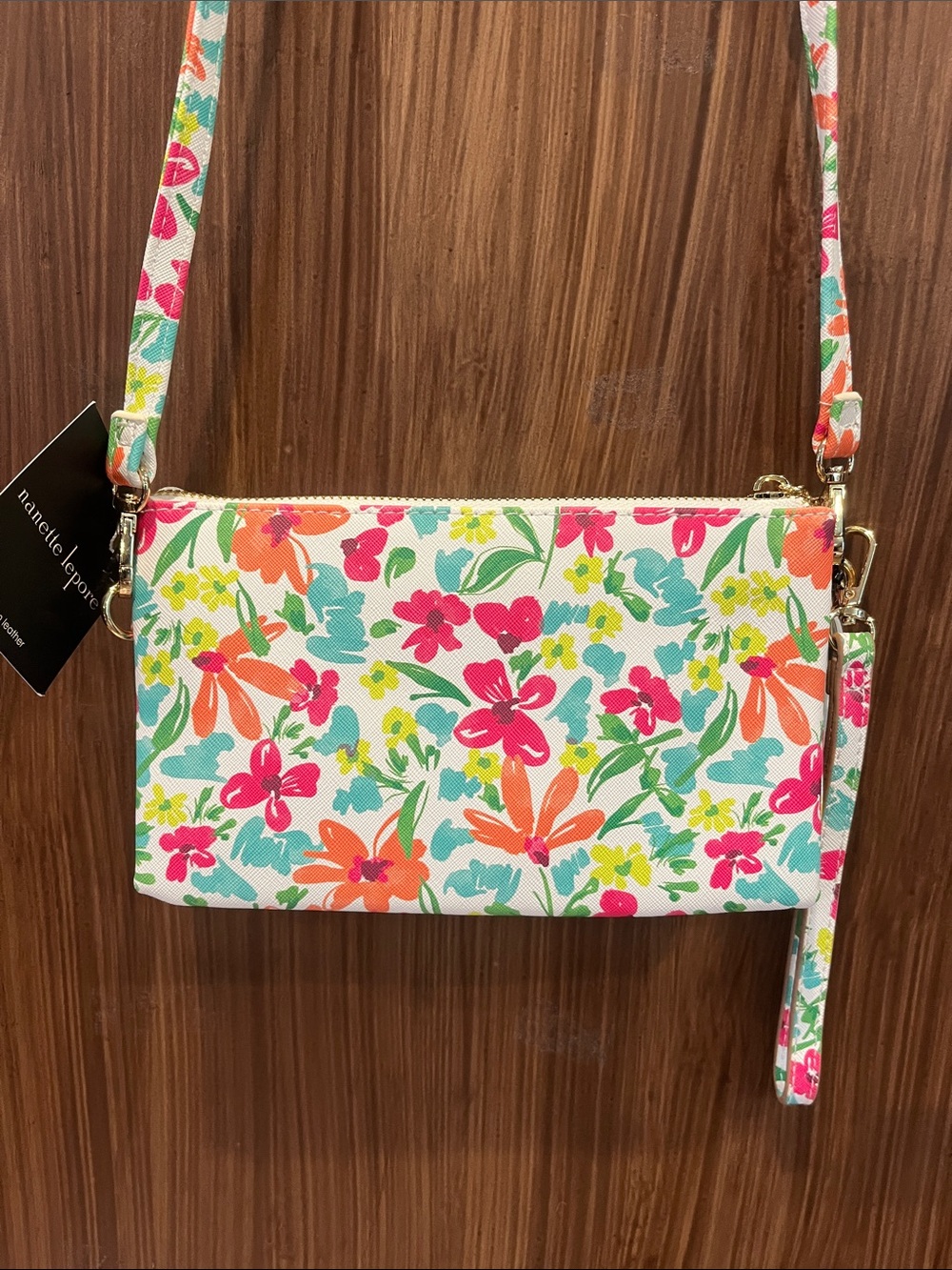 Nanette Lepore Summer Floral Whimsy Crossbody Wristlet NWT - Picture 7 of 12